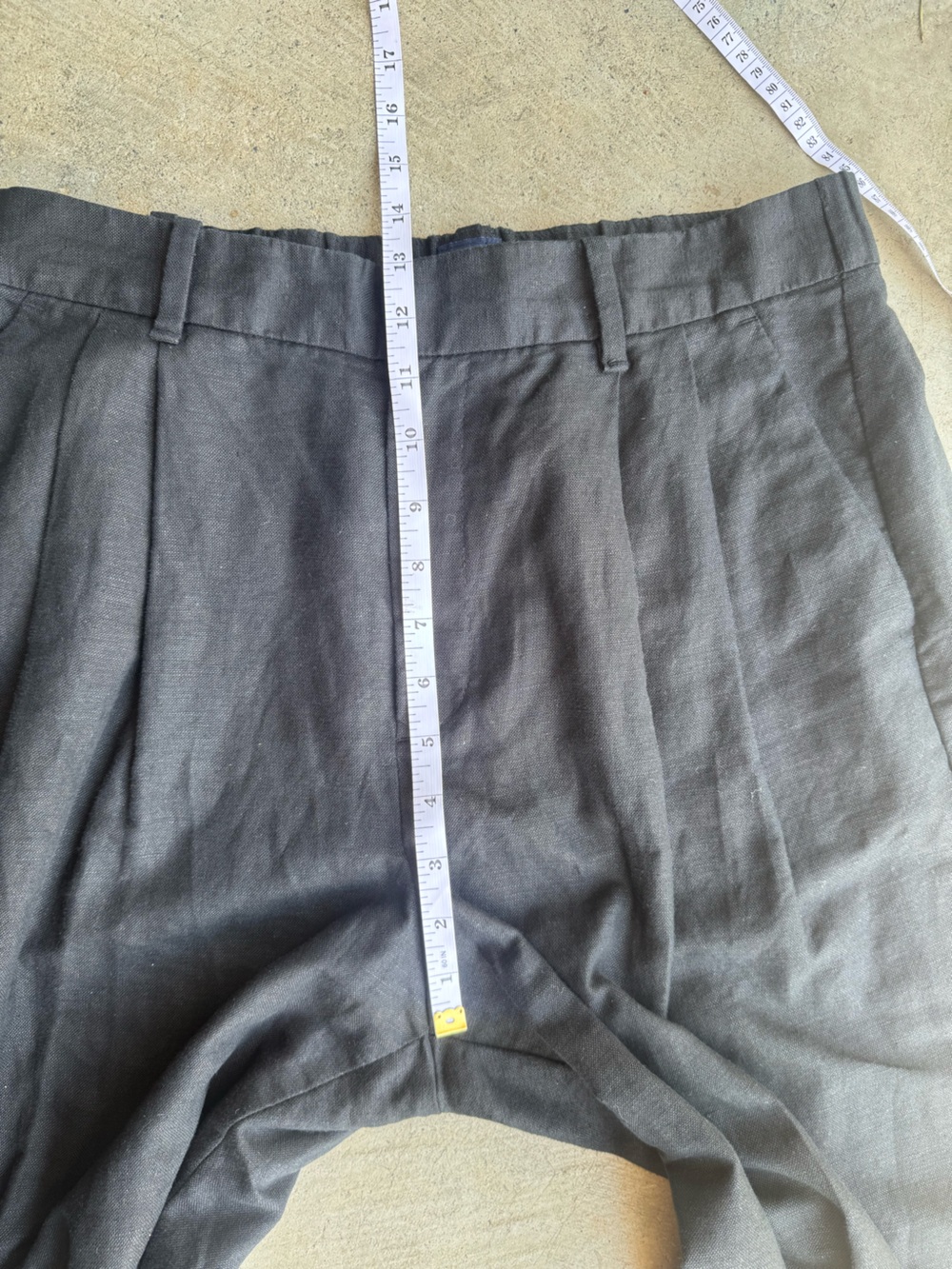 GAP 365 High-Rise Linen-Blend Black Wide-Leg Tailored Trousers 8 30” Inseam - Picture 13 of 16